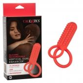 Красное эрекционное кольцо Silicone Rechargeable Vertical Dual Enhancer - California Exotic Novelties - в Мурманске купить с доставкой