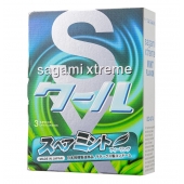 Презервативы Sagami Xtreme Mint с ароматом мяты - 3 шт. - Sagami - купить с доставкой в Мурманске