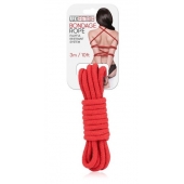 Красная хлопковая веревка для связывания - 3 м. - Lux Fetish - купить с доставкой в Мурманске