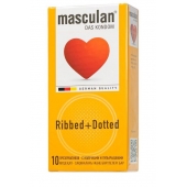 Презервативы с колечками и пупырышками Masculan Ribbed+Dotted - 10 шт. - Masculan - купить с доставкой в Мурманске