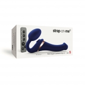 Синий безремневой страпон Multi Orgasm Size S с клиторальной стимуляцией - Strap-on-me - купить с доставкой в Мурманске