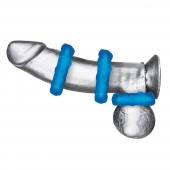 Комплект из трех голубых эрекционных колец 3-Pack Ribbed Rider Cock Ring Set - BlueLine - в Мурманске купить с доставкой