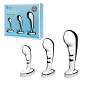 Набор из 3 стальных стимуляторов простаты Stainless Steel P-spot Training Set - b-Vibe - в Мурманске купить с доставкой