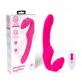 Розовый безремневой страпон на радиоуправлении Strapless Together - 22 см. - Together Toy - купить с доставкой в Мурманске
