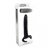 Чёрная насадка-фаллос для двойного проникновения INFLATABLE DILDO SLIM DONG  - 13,5 см. - Toyz4lovers - в Мурманске купить с доставкой