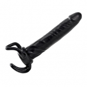 Чёрная насадка-фаллос для двойного проникновения INFLATABLE DILDO SLIM DONG  - 13,5 см. - Toyz4lovers - в Мурманске купить с доставкой
