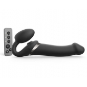 Черный безремневой страпон Multi Orgasm Size L с клиторальной стимуляцией - Strap-on-me - купить с доставкой в Мурманске