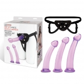 Тренировочный набор с тремя насадками Pegging Training Set - Lux Fetish - купить с доставкой в Мурманске