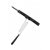 Черный кожаный ошейник-воротник с поводком - Pecado - купить с доставкой в Мурманске