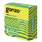 Ультратонкие презервативы Ganzo Ultra thin - 3 шт. - Ganzo - купить с доставкой в Мурманске