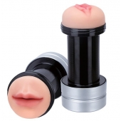 Двусторонний мастурбатор REALSTUFF 2 IN 1 HUMMER MOUTH   VAGINA - ротик и вагина - Dream Toys - в Мурманске купить с доставкой