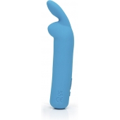 Голубая вибропуля с ушками Rechargeable Rabbit Ears Bullet Vibrator - Happy Rabbit