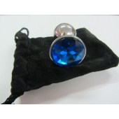 Анальное украшение BUTT PLUG  Small с синим кристаллом - 7 см. - Anal Jewelry Plug - купить с доставкой в Мурманске