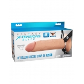 Полый страпон на ремнях 8’’ Hollow Silicone Strap-on - Pipedream - купить с доставкой в Мурманске