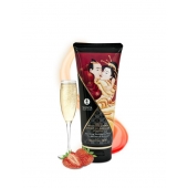 Массажный крем для тела с ароматом клубники и шампанского Sparkling Strawberry Wine - 200 мл. - Shunga - купить с доставкой в Мурманске