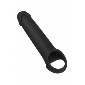 Черная насадка-удлинитель с вибрацией Vibrating Extender With Remote - Dream Toys - в Мурманске купить с доставкой