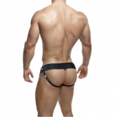 Телесный фаллопротез на черных эластичных ремнях 7 Inch Hollow Strap On - 17 см. - Blush Novelties - купить с доставкой в Мурманске