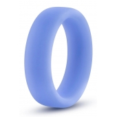 Голубое люминесцентное кольцо Silicone Glo Cock Ring - Blush Novelties - в Мурманске купить с доставкой