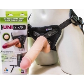 Страпон-унисекс с двумя насадками UNI strap 7  Harness - 19 и 16 см. - LOVETOY (А-Полимер) - купить с доставкой в Мурманске