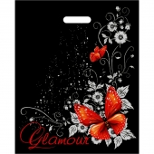 Черный пакет Glamour с вырубной ручкой (38х47 см) - Сима-Ленд - купить с доставкой в Мурманске