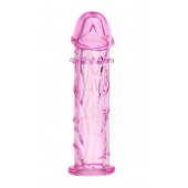 Розовая насадка фаллической формы - 12,5 см. - A-toys - в Мурманске купить с доставкой