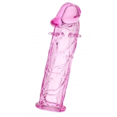 Розовая насадка фаллической формы - 12,5 см. - A-toys - в Мурманске купить с доставкой
