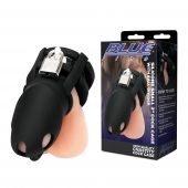 Черная клетка для пениса Silicone Small 2 in Cock Cage With Ball Divider - BlueLine - купить с доставкой в Мурманске