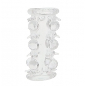 Прозрачная насадка на пенис с шипами и бугорками JELLY JOY LUST CLUSTER CLEAR - Dream Toys - в Мурманске купить с доставкой