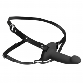 Черный полый страпон с вибрацией 2’’ Erection 28X Smooth Vibrating Silicone Penis Sheath - XR Brands - купить с доставкой в Мурманске