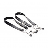 Ремни с зажимами для половых губ Spread Labia Spreader Straps with Clamps - XR Brands - купить с доставкой в Мурманске