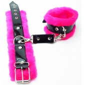 Оковы на ноги с розовым мехом BDSM Light - БДСМ Арсенал - купить с доставкой в Мурманске