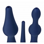 Набор из 3 универсальных насадок для анального душа Universal 3 Piece Silicone Enema Attachment Set - XR Brands - купить с доставкой в Мурманске