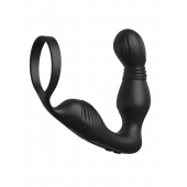 Черный вибростимулятор простаты с эрекционным кольцом Ass-Gasm Pro P-Spot Milker - Pipedream - в Мурманске купить с доставкой