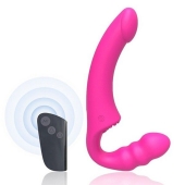 Розовый безремневой страпон Straples Strap-On Dildo - Erokay - купить с доставкой в Мурманске