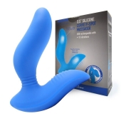 Синий вибромассажер простаты 3,5’’ Curve P-spot Massager - 12 см. - Erokay - в Мурманске купить с доставкой