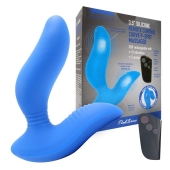 Синий вибромассажер простаты 3,5’’ Remote Control Curve P-spot Massager - 12 см. - Erokay - в Мурманске купить с доставкой