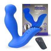 Синий вибромассажер простаты 3,5’’ Remote Control P-spot Massager - 12,5 см. - Erokay - в Мурманске купить с доставкой