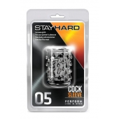 Прозрачная насадка с капельками STAY HARD COCK SLEEVE 05 CLEAR - Blush Novelties - в Мурманске купить с доставкой