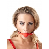 Силиконовый кляп-шар на чёрных ремешках Red Gag silicone - Orion - купить с доставкой в Мурманске
