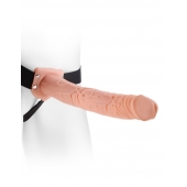 Фаллопротез телесного цвета Hollow Strap-On - 29 см. - Pipedream - купить с доставкой в Мурманске