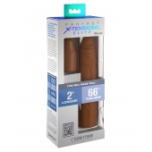 Коричневая насадка на член 2  Silicone X-tension - 20,3 см. - Pipedream - в Мурманске купить с доставкой