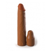 Коричневая насадка на член 2  Silicone X-tension - 20,3 см. - Pipedream - в Мурманске купить с доставкой