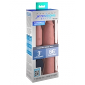 Телесная вибронасадка на член 3  Vibrating Mega X-tension with Remote - 22,9 см. - Pipedream - в Мурманске купить с доставкой