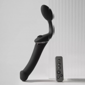 Черный безремневой вибрострапон Strap-On-Me Multi Orgasm Size XL - Strap-on-me - купить с доставкой в Мурманске