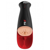 Телесный мастурбатор-вагина в черной колбе с вибрацией Fuck-O-Matic Pro XL - Pipedream - в Мурманске купить с доставкой