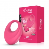 Розовое интерактивное эрекционное виброкольцо Leo - Easy toys - в Мурманске купить с доставкой