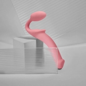 Розовый безремневой страпон Strap-on-me Semi-Realistic Bendable Strap-On size M - Strap-on-me - купить с доставкой в Мурманске