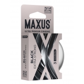 Черные утолщенные презервативы MAXUS Extra Strong с железным кейсом - 3 шт. - Maxus - купить с доставкой в Мурманске