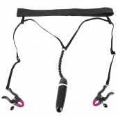 Женские вибростринги с зажимами для половых губ Spreader String with Vibrator - Orion - купить с доставкой в Мурманске