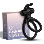 Черное эрекционное виброкольцо с подхватом мошонки Stay Hard - Boys of Toys - в Мурманске купить с доставкой